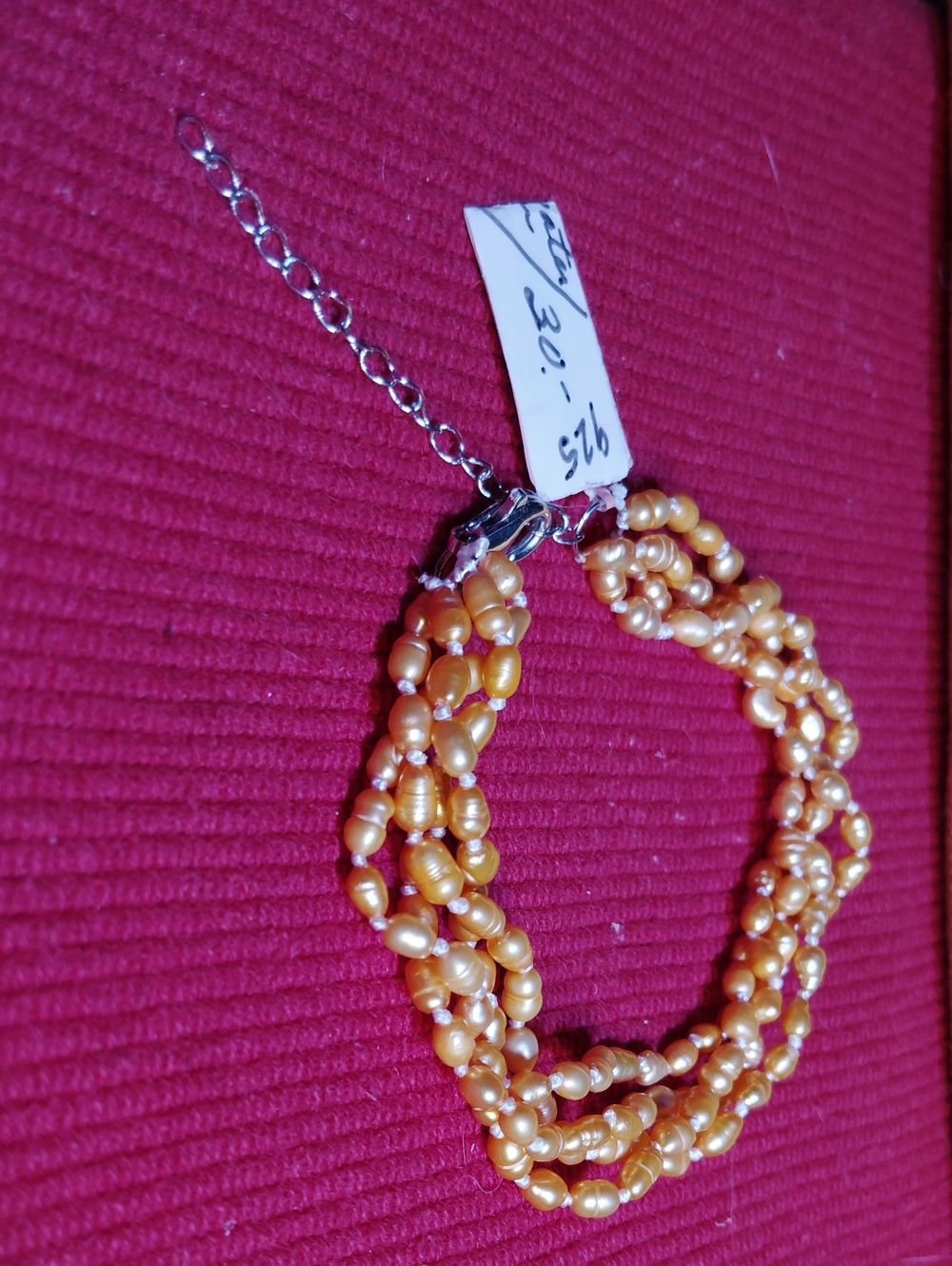 VERSATILE PEARL MULTI-STRAND BRACELET, IN GOLDEN YELLOW/STERLING ADJ. -UP TO 8"